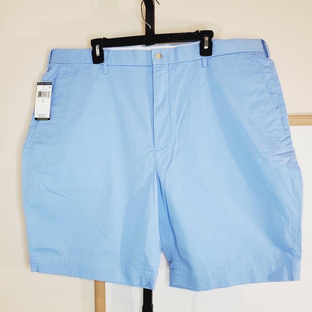 Polo Ralph Lauren Mens Stretch Classic Fit Chino Shorts (42, Light Blue)